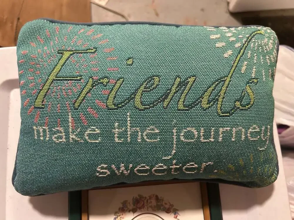 Vintage Decorative Collage Frame and Friends Tapestry Pillow Cottagecore